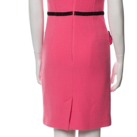 NWOT MOSCHINO Couture Contrast Embellished Appliqués Wool Pink Dress M $1695 - Picture 12 of 14